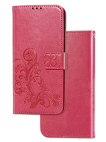 JVS Products Xiaomi Redmi Note 10 5G hoesje - Bookcase - Pasjeshouder - Portemonnee - Bloemenprint - Kunstleer - Roze