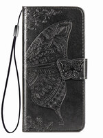 JVS Products Xiaomi Redmi Note 10 5G hoesje - Bookcase - Pasjeshouder - Portemonnee - Vlinderpatroon - Kunstleer - Zwart