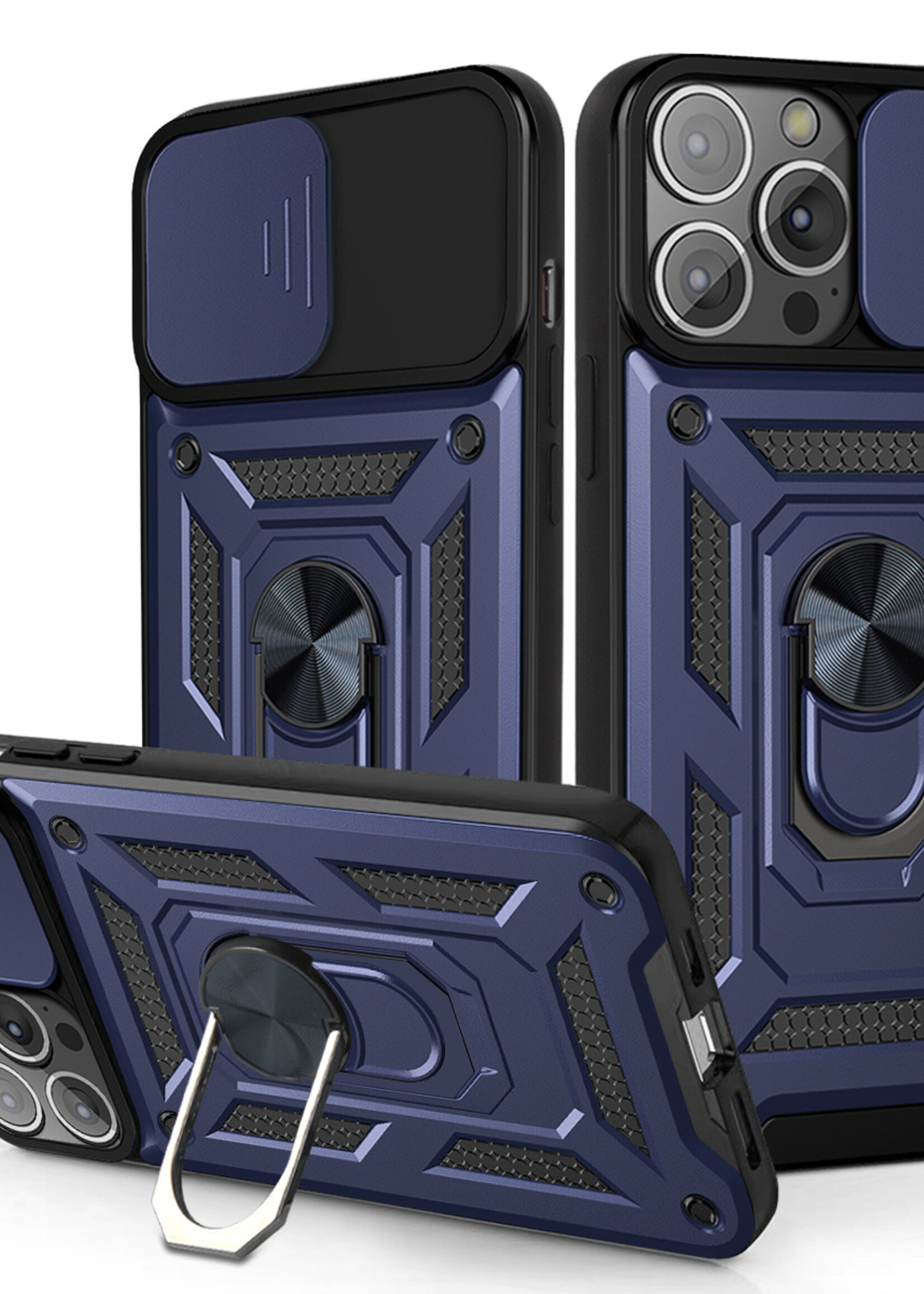 JVS Products Xiaomi Redmi Note 10 5G hoesje - Backcover - Rugged Armor - Camerabescherming - Extra valbescherming - TPU - Blauw