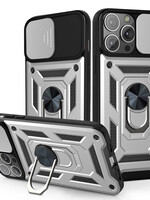 JVS Products Xiaomi Redmi Note 10 5G hoesje - Backcover - Rugged Armor - Camerabescherming - Extra valbescherming - TPU - Zilver