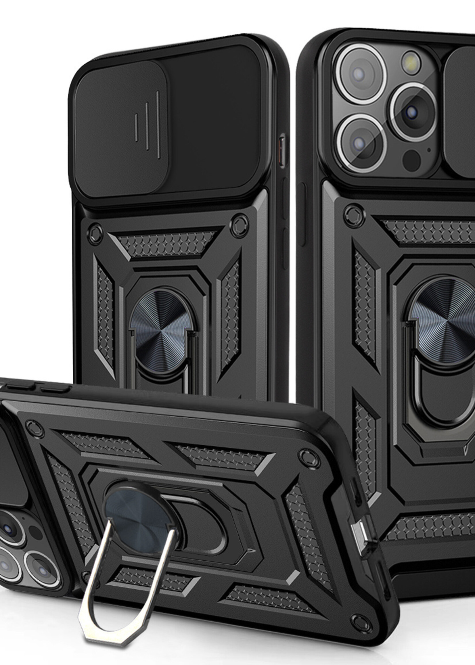 JVS Products Xiaomi Redmi Note 10 5G hoesje - Backcover - Rugged Armor - Camerabescherming - Extra valbescherming - TPU - Zwart