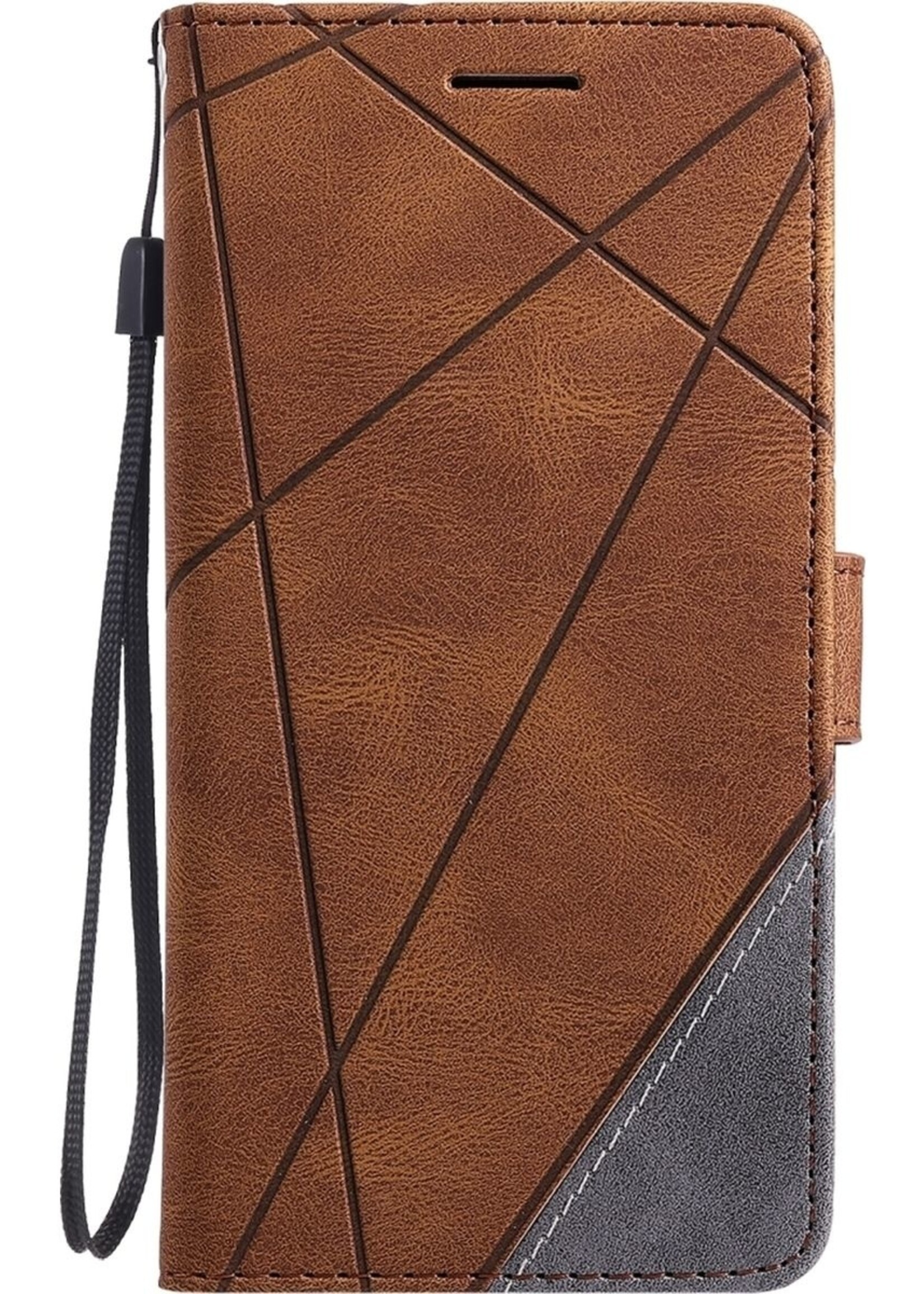 JVS Products Xiaomi Redmi Note 10 Pro hoesje - Bookcase - Pasjeshouder - Portemonnee - Patroon - Kunstleer - Bruin