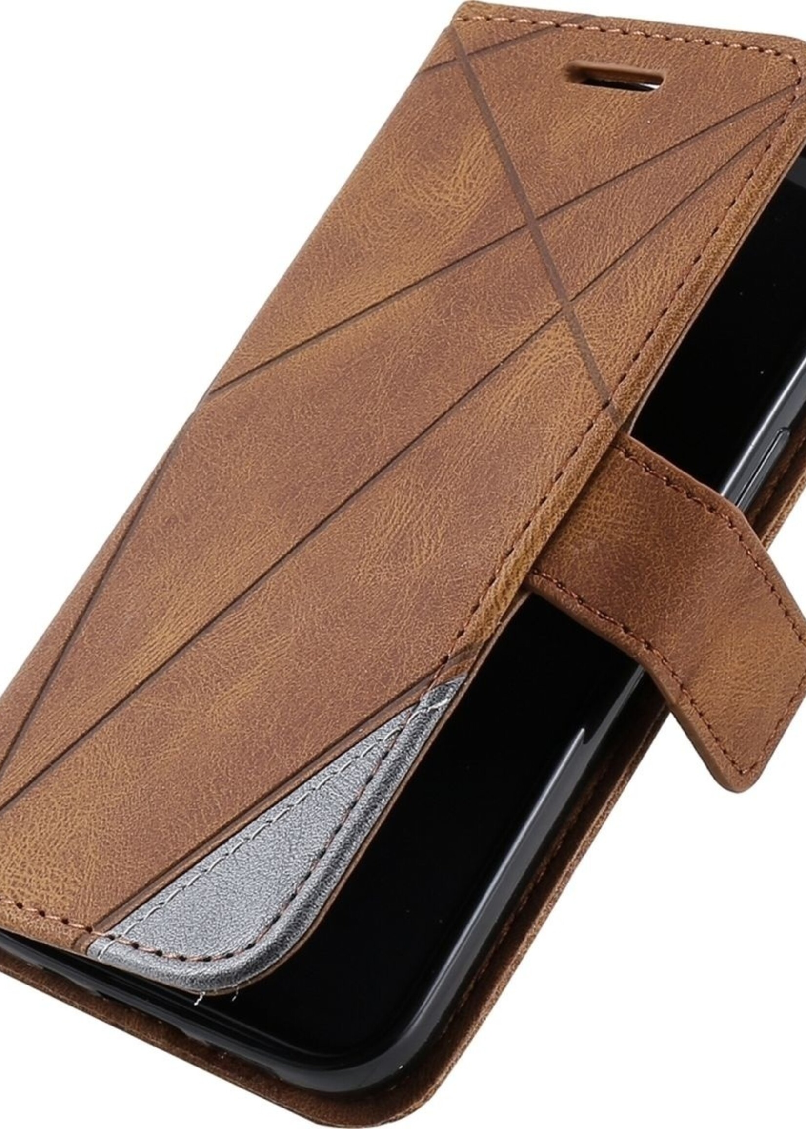 JVS Products Xiaomi Redmi Note 10 Pro hoesje - Bookcase - Pasjeshouder - Portemonnee - Patroon - Kunstleer - Bruin