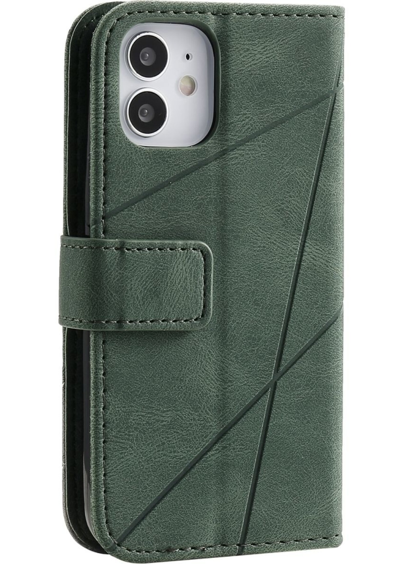 JVS Products Xiaomi Redmi Note 10 Pro hoesje - Bookcase - Pasjeshouder - Portemonnee - Patroon - Kunstleer - Groen