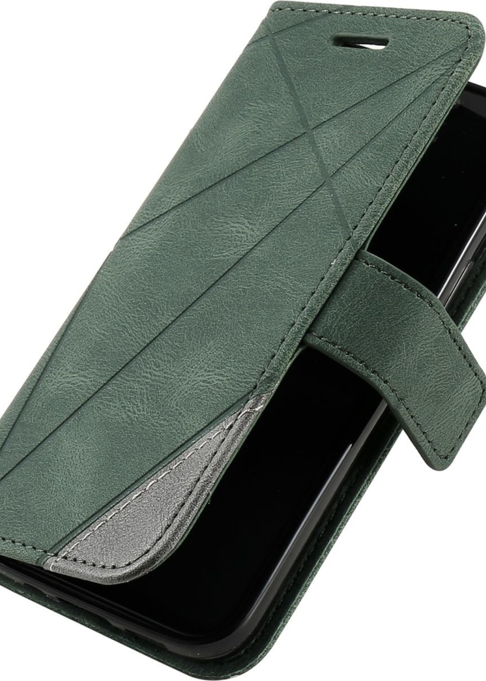 JVS Products Xiaomi Redmi Note 10 Pro hoesje - Bookcase - Pasjeshouder - Portemonnee - Patroon - Kunstleer - Groen