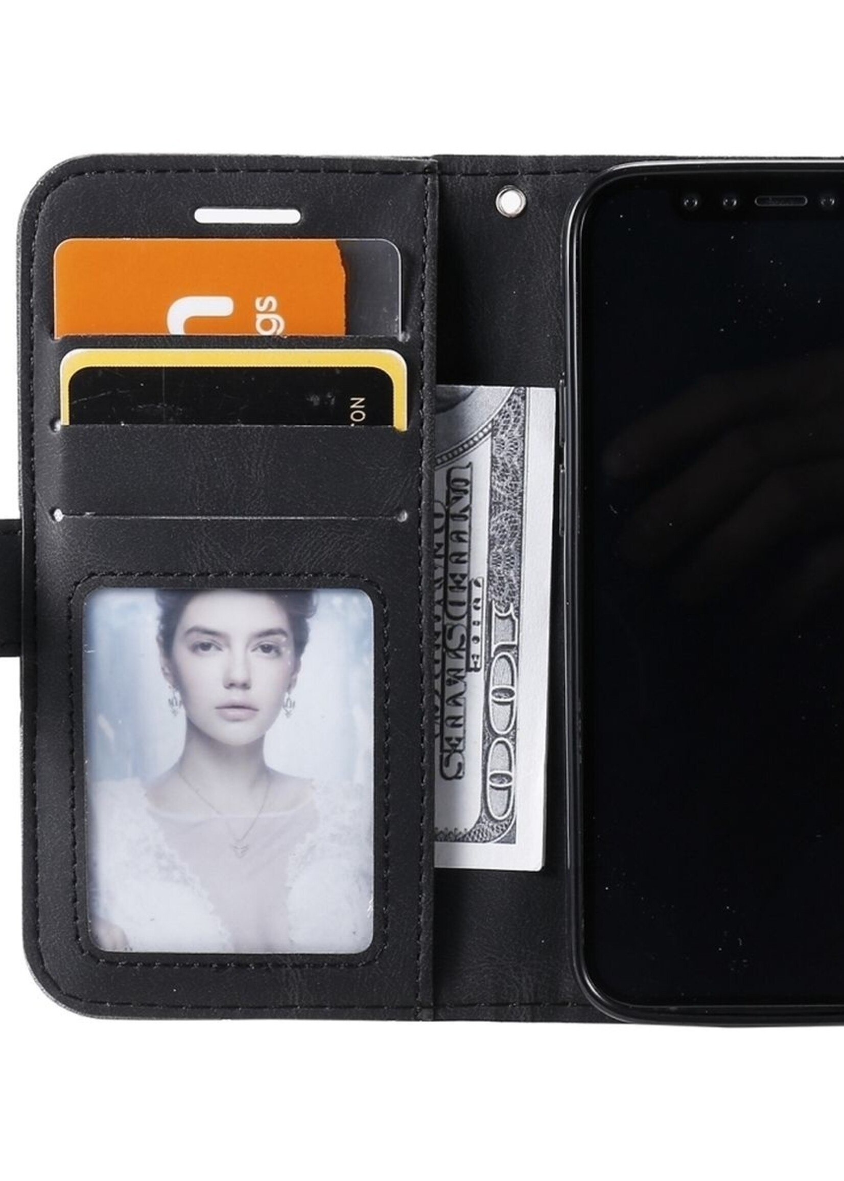 JVS Products Xiaomi Redmi Note 10 Pro hoesje - Bookcase - Pasjeshouder - Portemonnee - Patroon - Kunstleer - Zwart