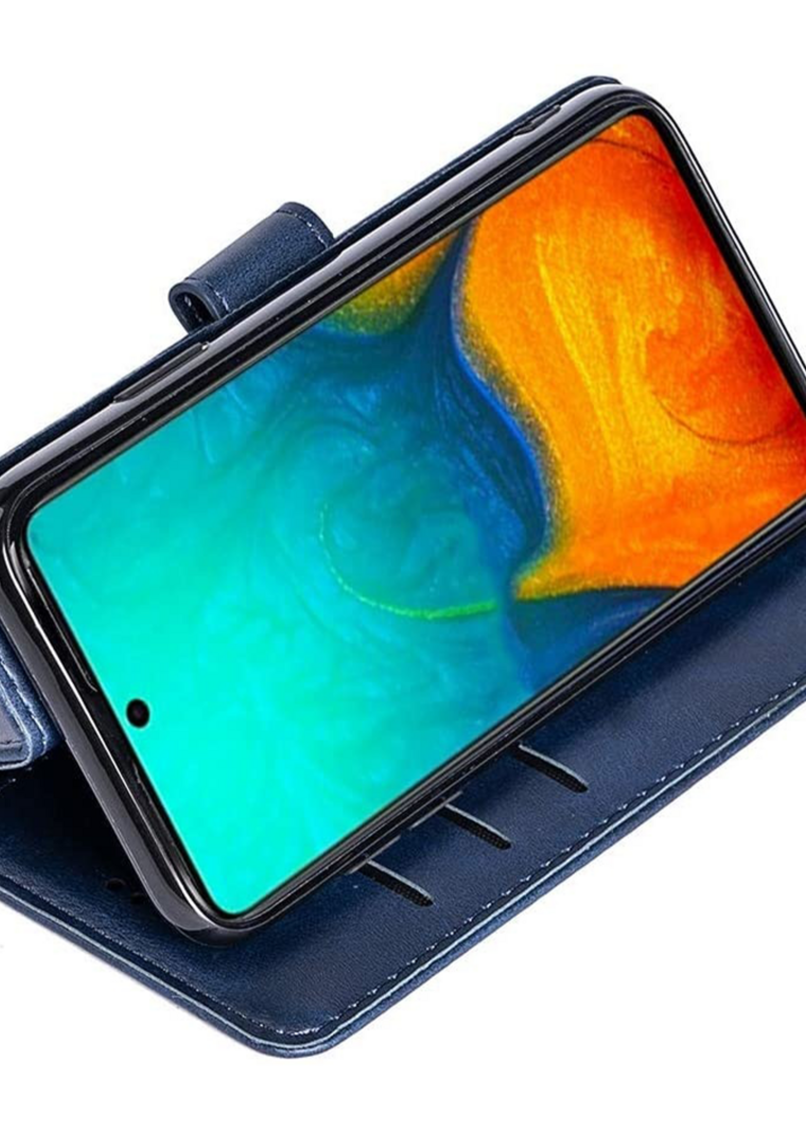 JVS Products Xiaomi Redmi Note 10 Pro hoesje - Bookcase - Pasjeshouder - Portemonnee - Kunstleer - Blauw