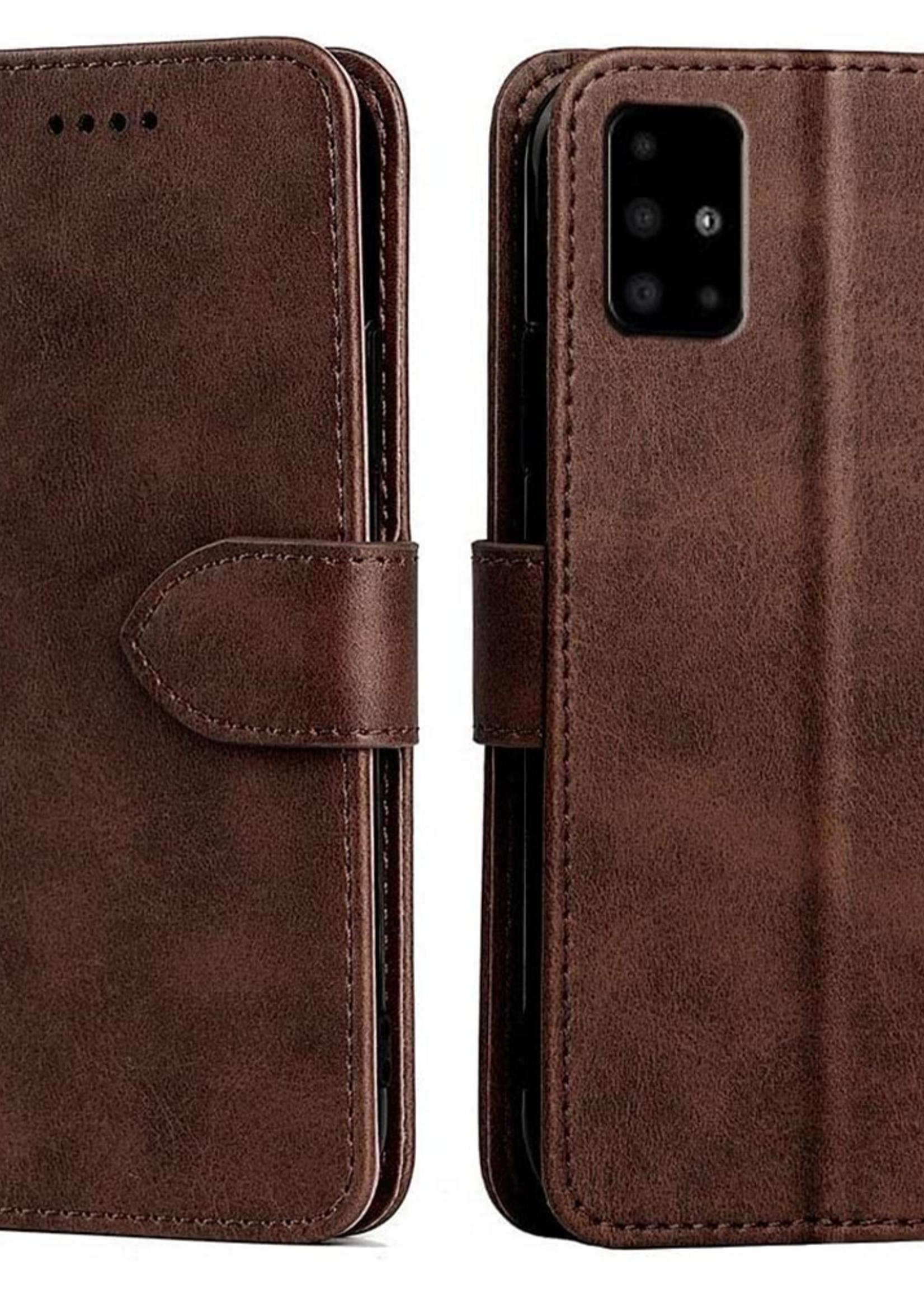 JVS Products Xiaomi Redmi Note 10 Pro hoesje - Bookcase - Pasjeshouder - Portemonnee - Kunstleer - Bruin