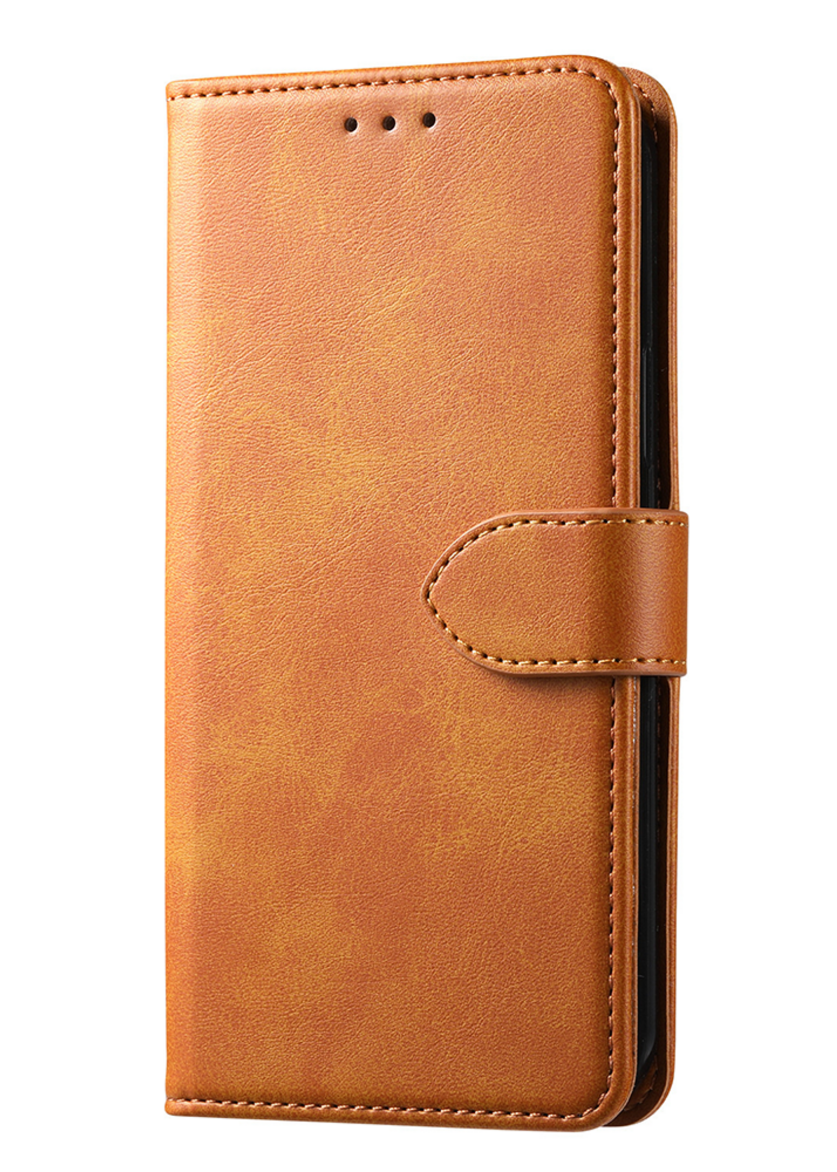 JVS Products Xiaomi Redmi Note 10 Pro hoesje - Bookcase - Pasjeshouder - Portemonnee - Kunstleer - Lichtbruin