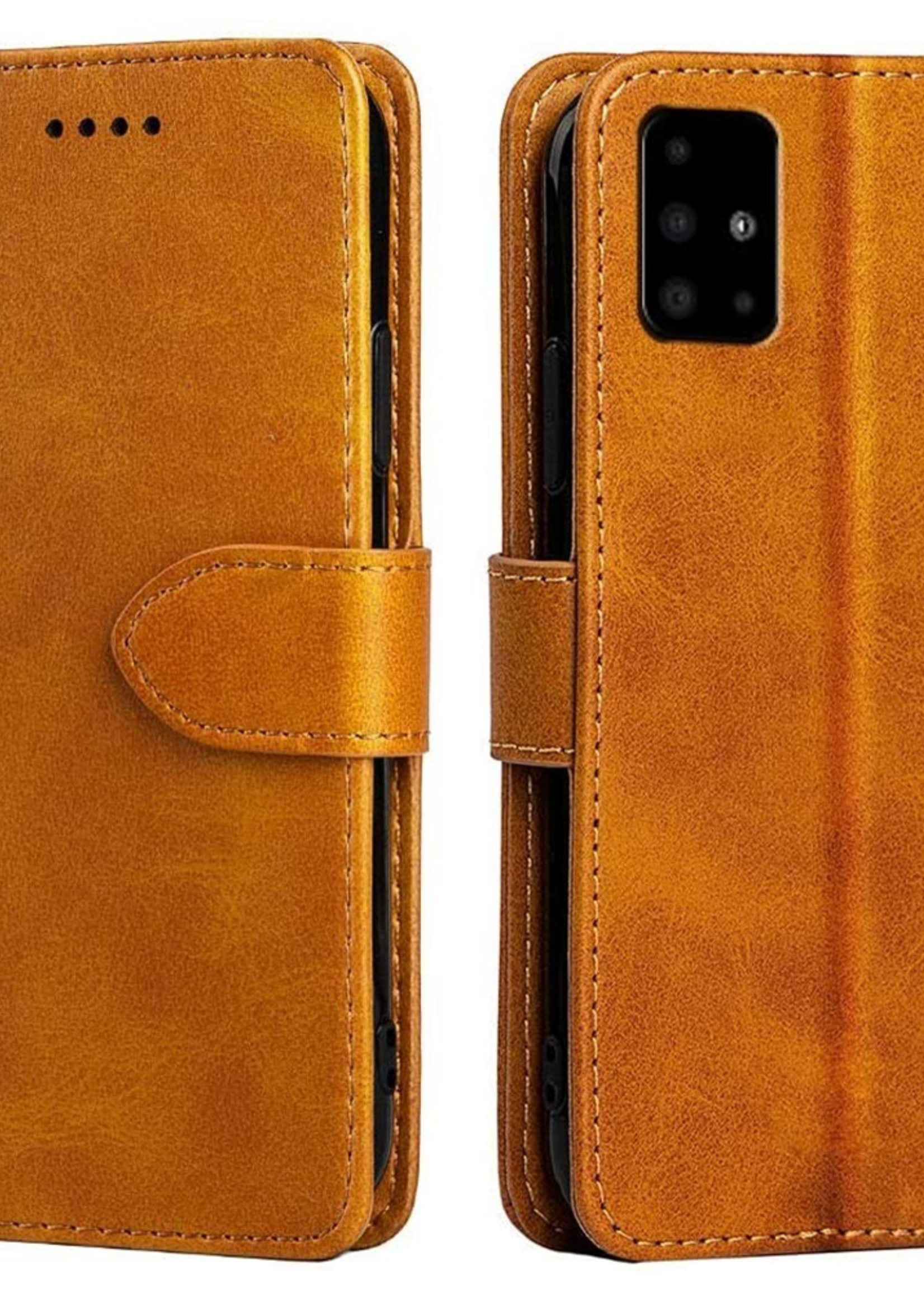 JVS Products Xiaomi Redmi Note 10 Pro hoesje - Bookcase - Pasjeshouder - Portemonnee - Kunstleer - Lichtbruin