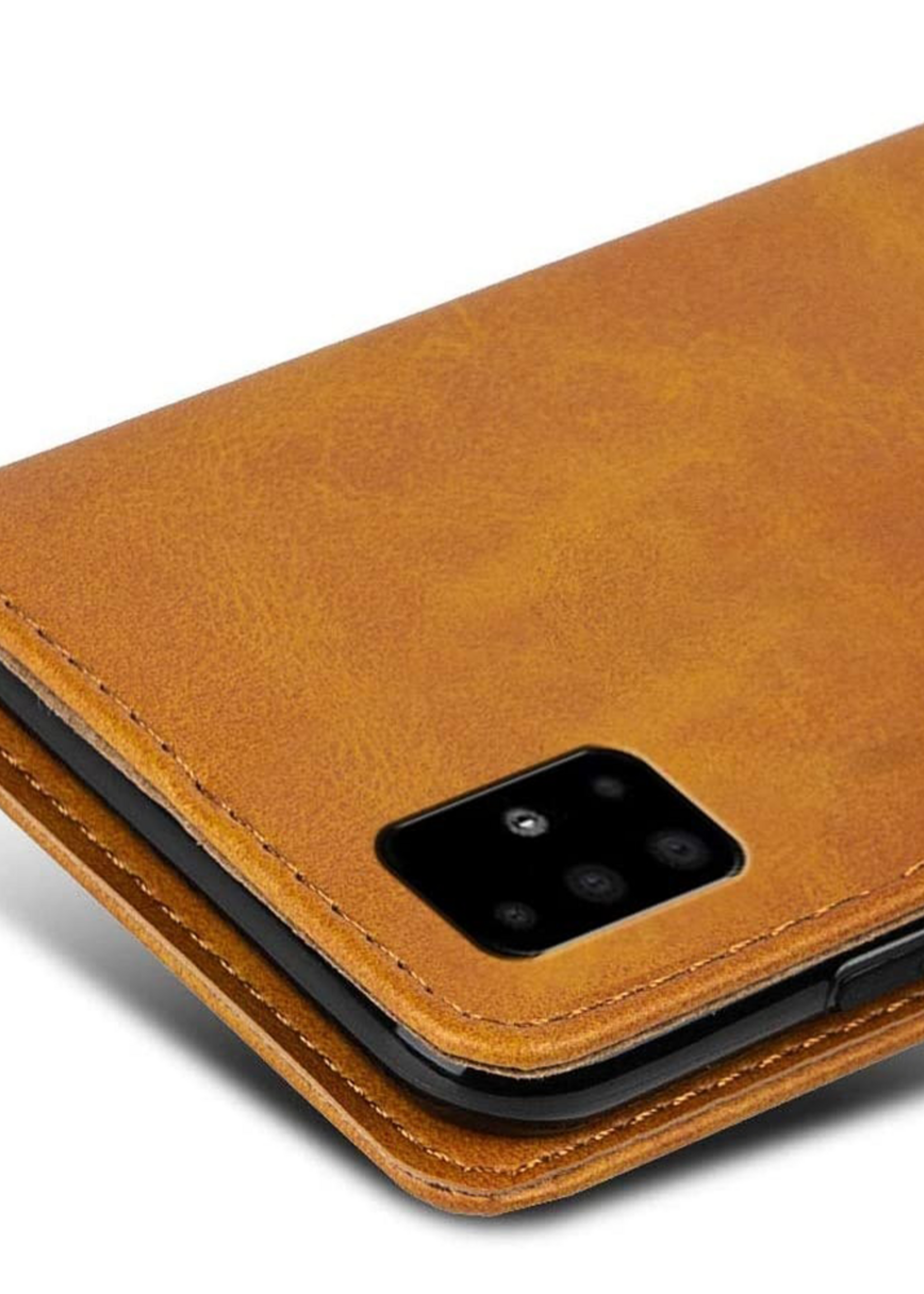 JVS Products Xiaomi Redmi Note 10 Pro hoesje - Bookcase - Pasjeshouder - Portemonnee - Kunstleer - Lichtbruin