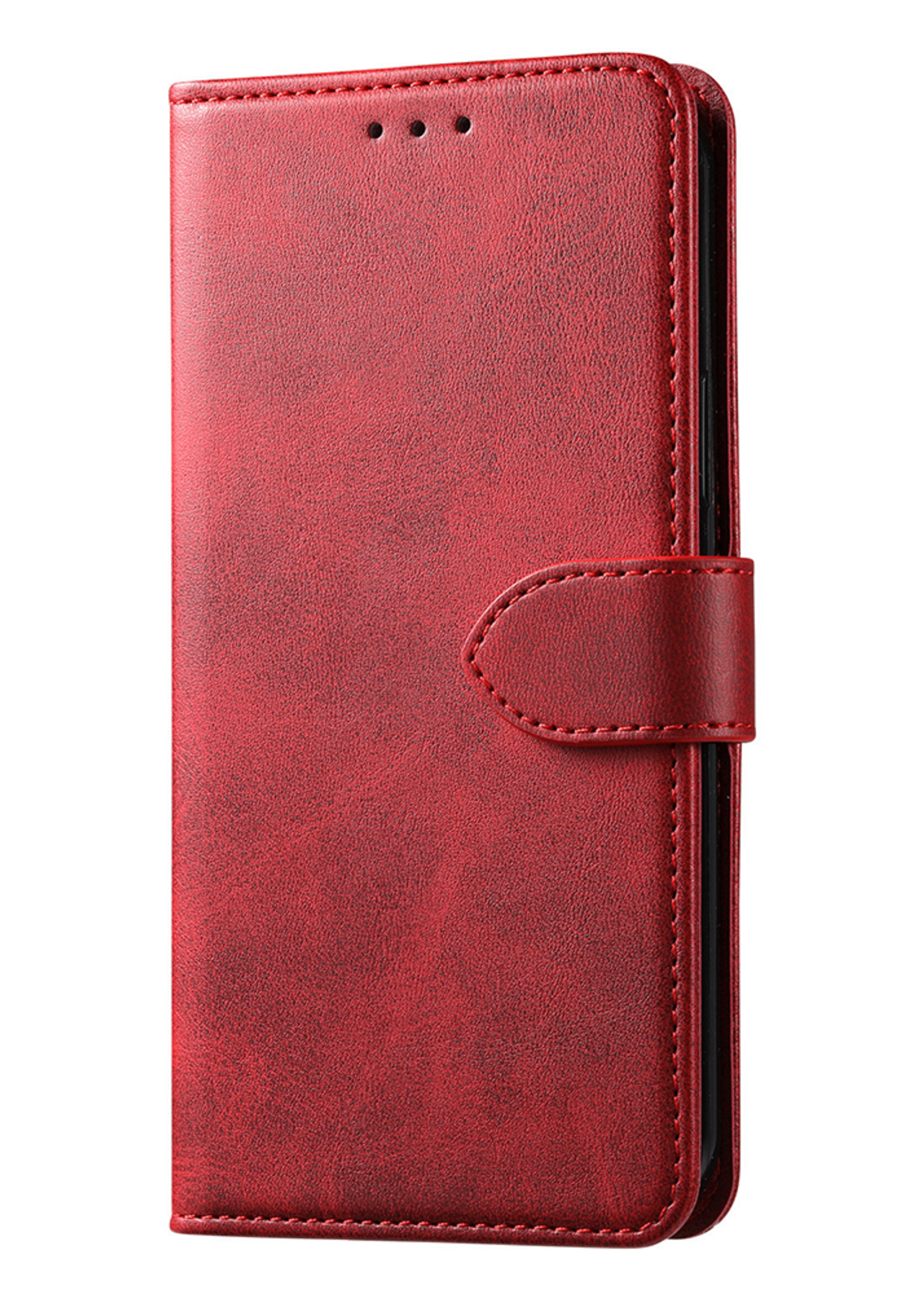 JVS Products Xiaomi Redmi Note 10 Pro hoesje - Bookcase - Pasjeshouder - Portemonnee - Kunstleer - Rood