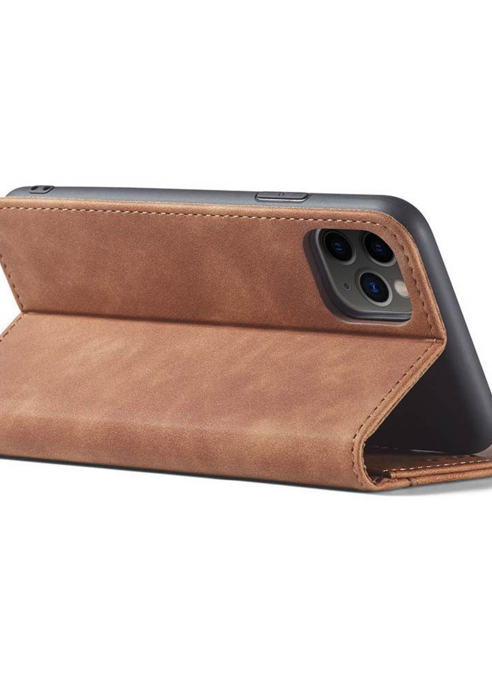 JVS Products Xiaomi Redmi Note 10 Pro hoesje - Bookcase - Pasjeshouder - Portemonnee - Kunstleer - Bruin