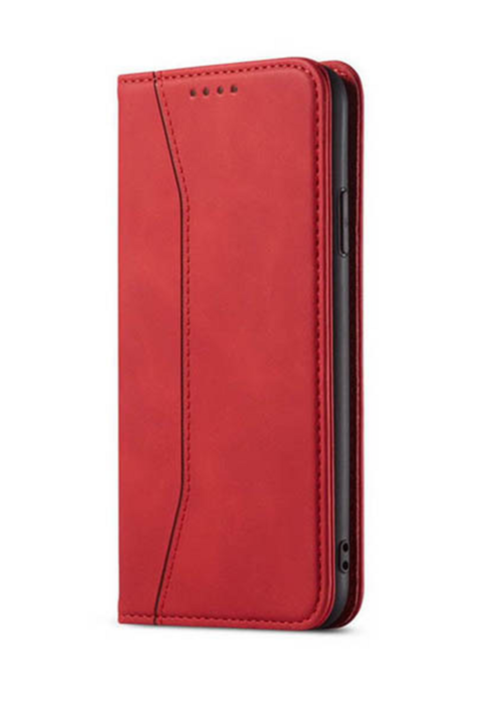JVS Products Xiaomi Redmi Note 10 Pro hoesje - Bookcase - Pasjeshouder - Portemonnee - Kunstleer - Rood