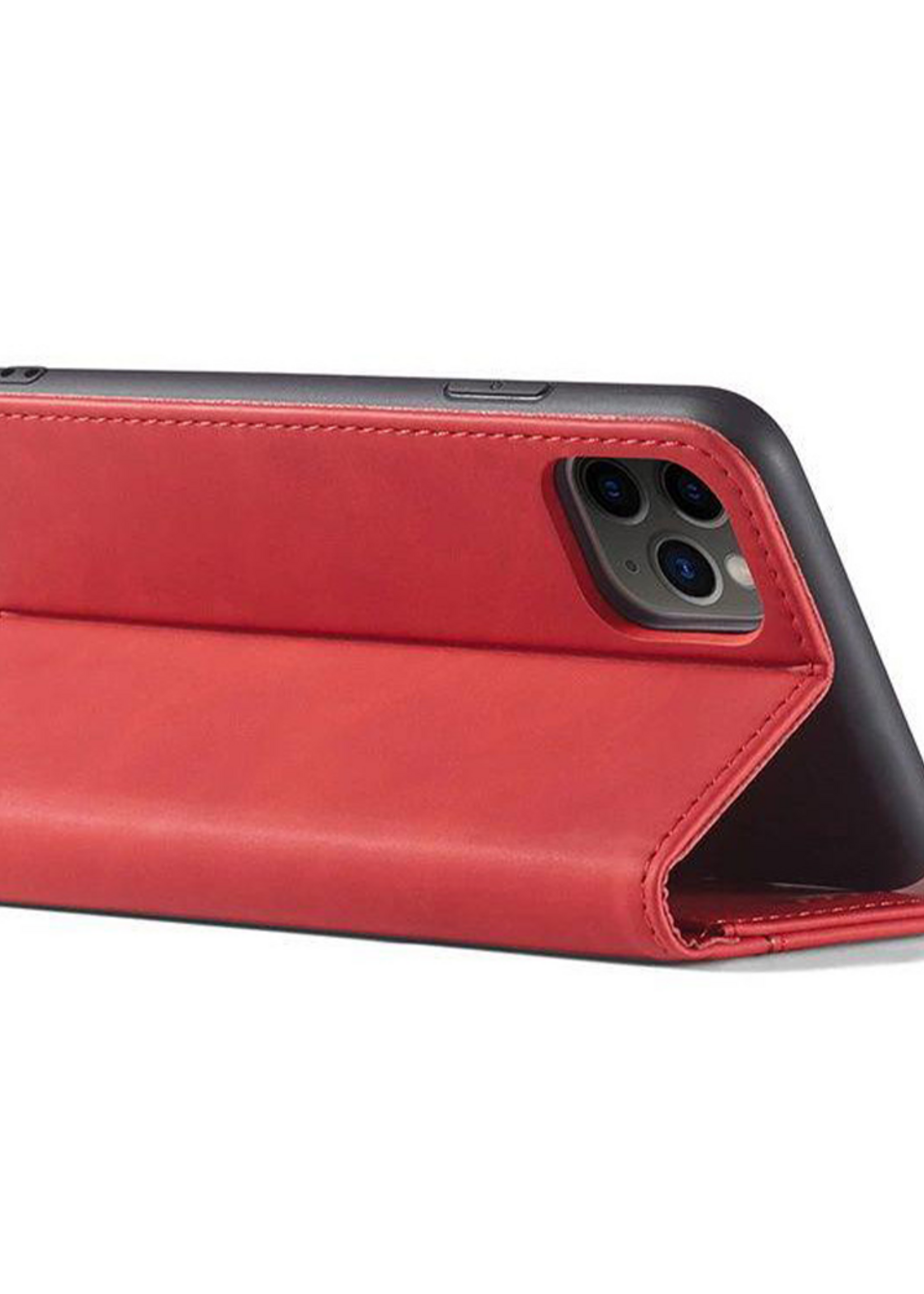 JVS Products Xiaomi Redmi Note 10 Pro hoesje - Bookcase - Pasjeshouder - Portemonnee - Kunstleer - Rood