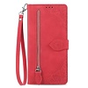 Xiaomi Redmi Note 10 Pro hoesje - Bookcase - Koord - Pasjeshouder - Portemonnee - Bloemenpatroon - Kunstleer - Rood