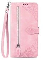 JVS Products Xiaomi Redmi Note 10 Pro hoesje - Bookcase - Koord - Pasjeshouder - Portemonnee - Bloemenpatroon - Kunstleer - Roze