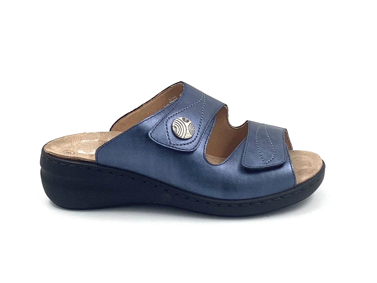 Solidus slipper blauw,nude,donkerblauw