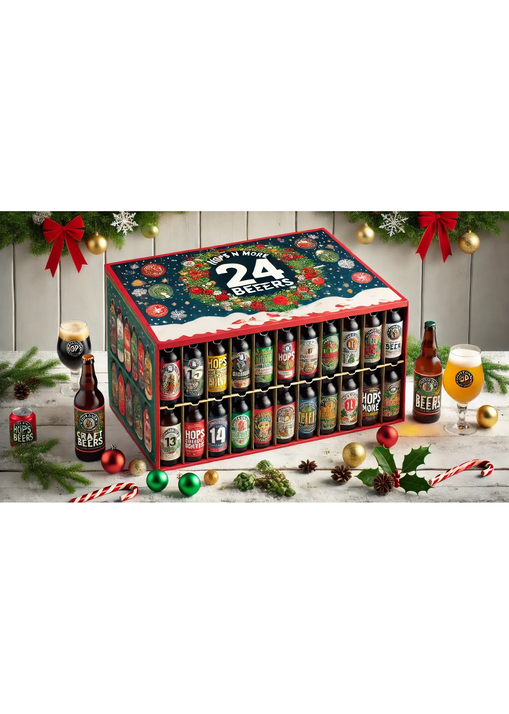 Hops N More HNM Christmas Advent Box DELUXE 2024 (Mostly International breweries) - 24 beers