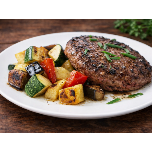 Boeren in het Bos Hamburger met alleen Keltisch Zeezout Grasgevoerd  Natuurrund