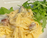 Pasta carbonara zonder pasta - met courgette en onze guanciale