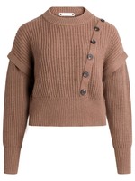 Co' Couture Rowie Front Button Knit - Bison