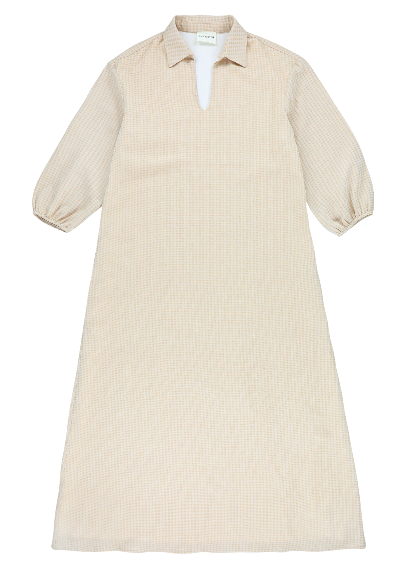 Dress With Polo Coll - Beige Spark