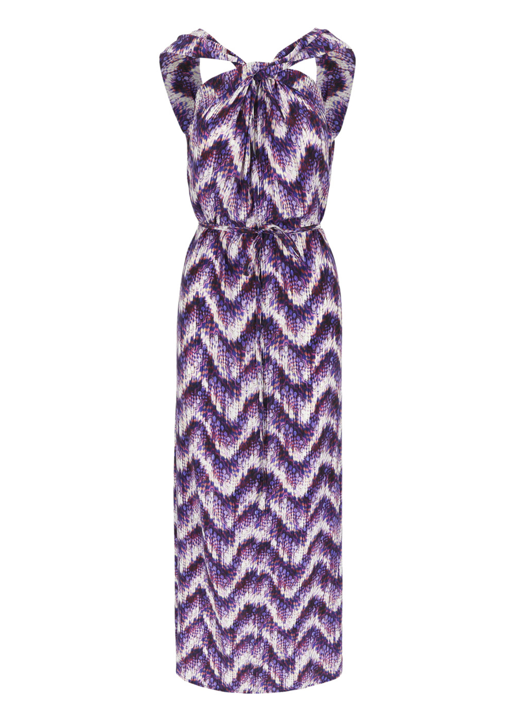 RAE Andrea long neck tie dress - Purple haze