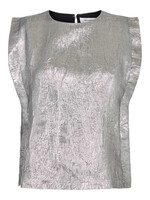 Co'couture Vina Metallic Top - Silver
