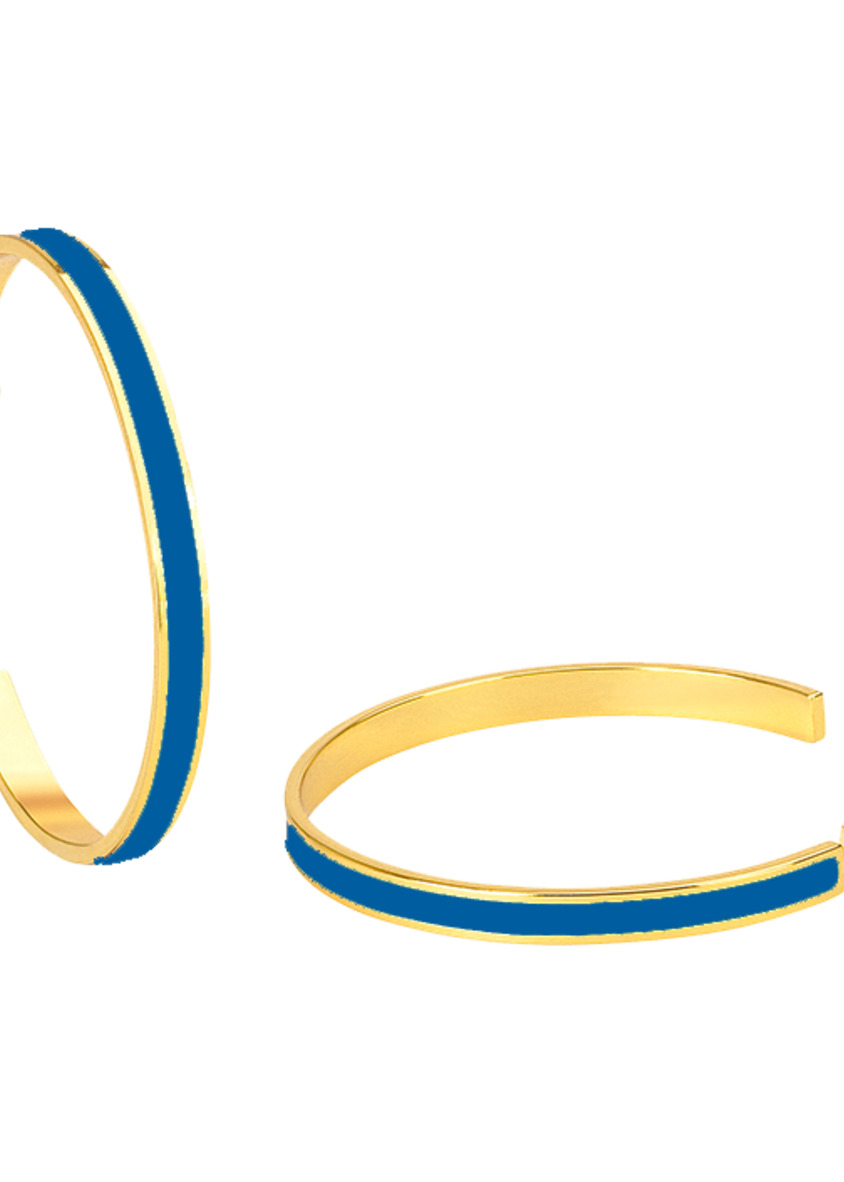 Earrings in gilded brass - Mykonos Blue