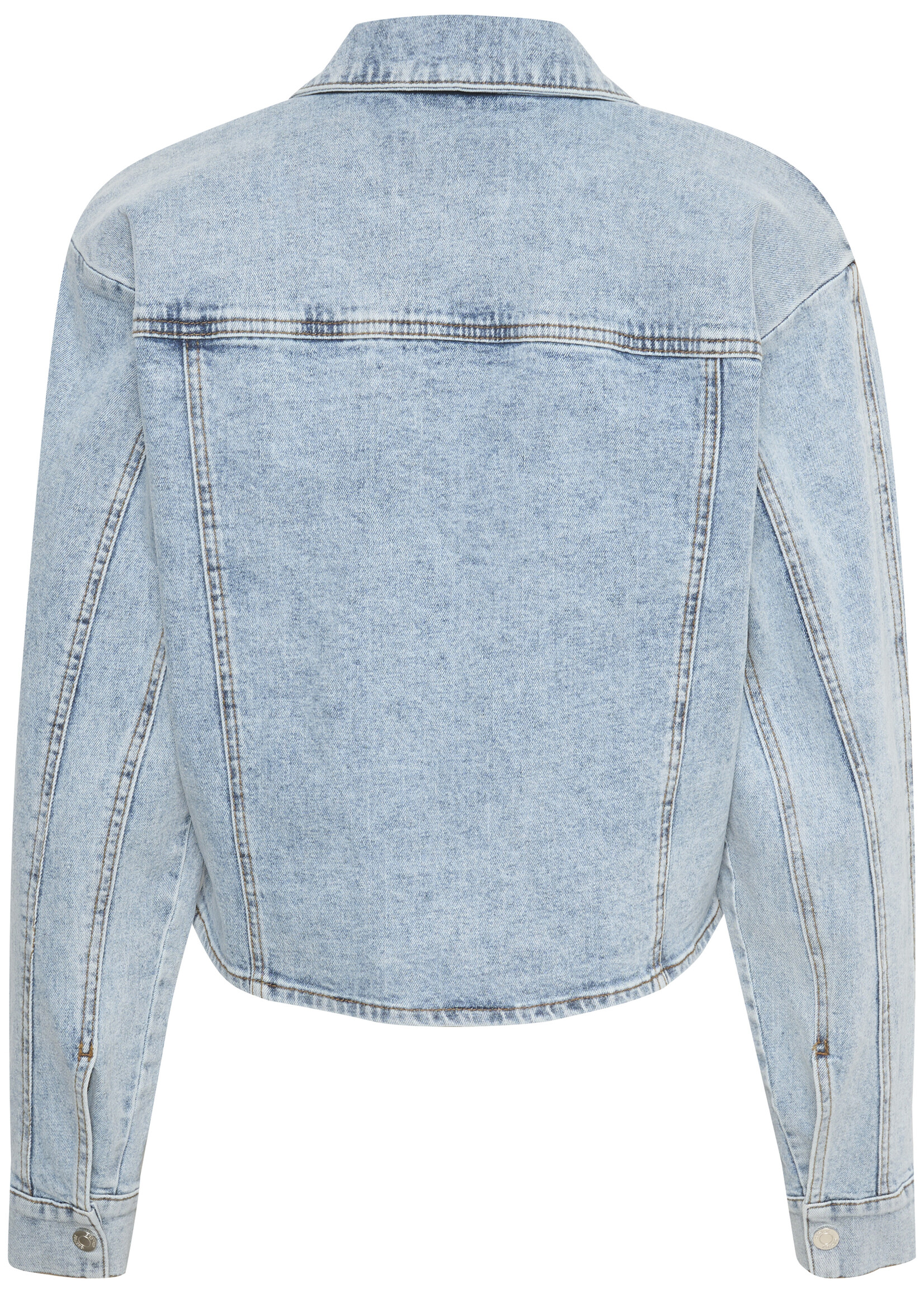 Gestuz Janice Denim Jacket - Washed Mid Blue