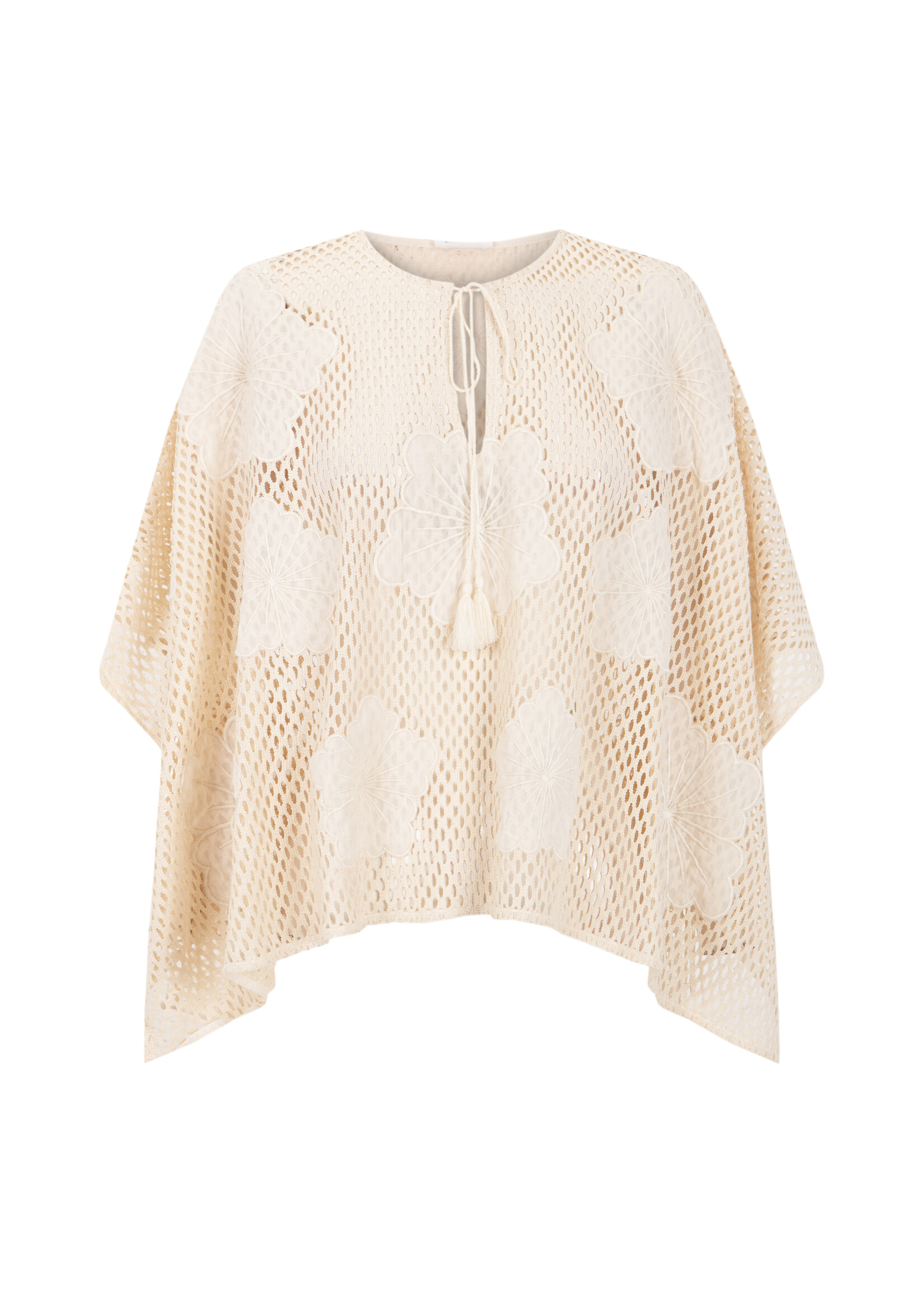 Antik Batik Aloni Poncho  - Cream