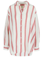 RAE Boston oversized shirt red stripes-White