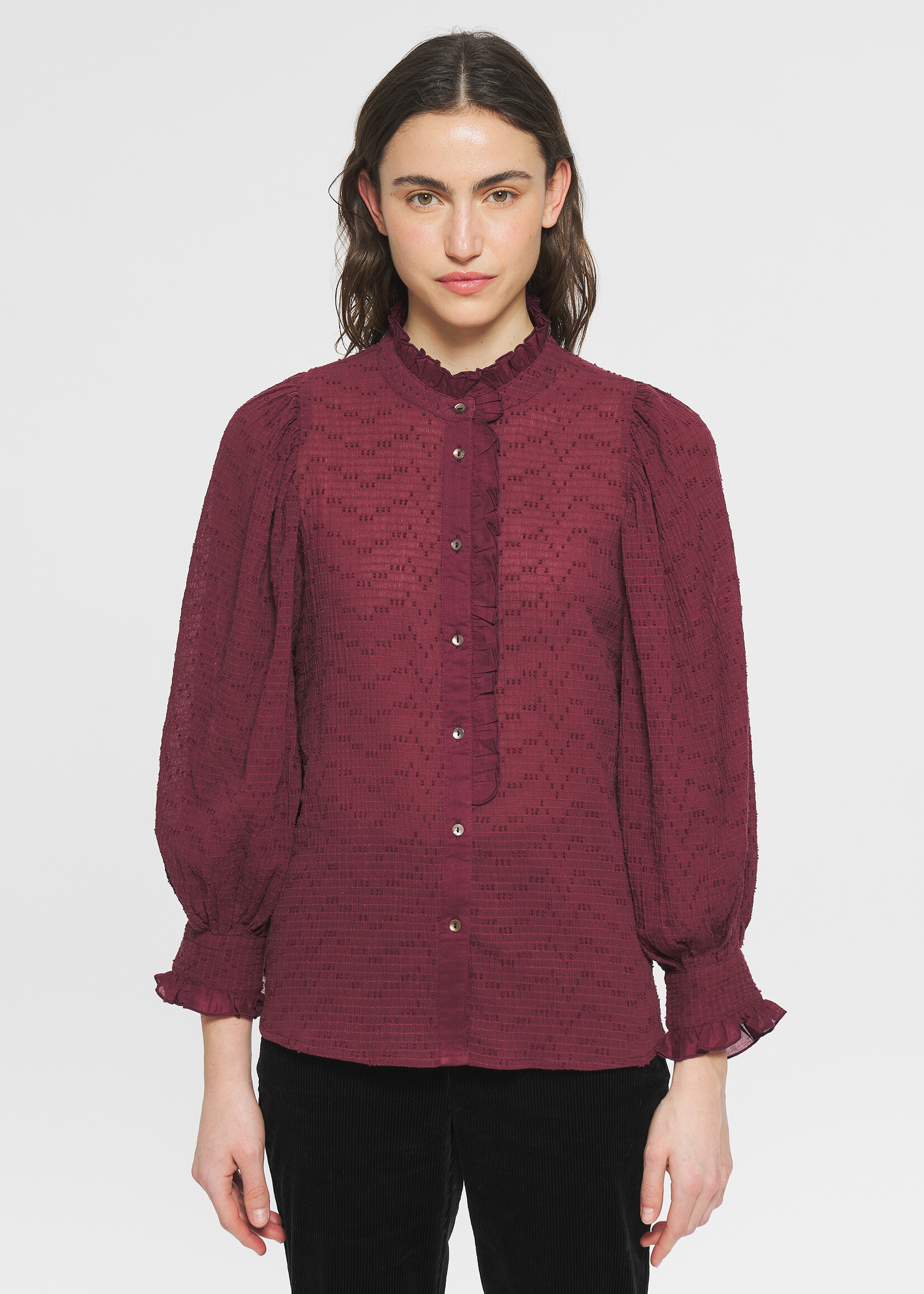 Antik Batik Yvette Blouse - Burgundy