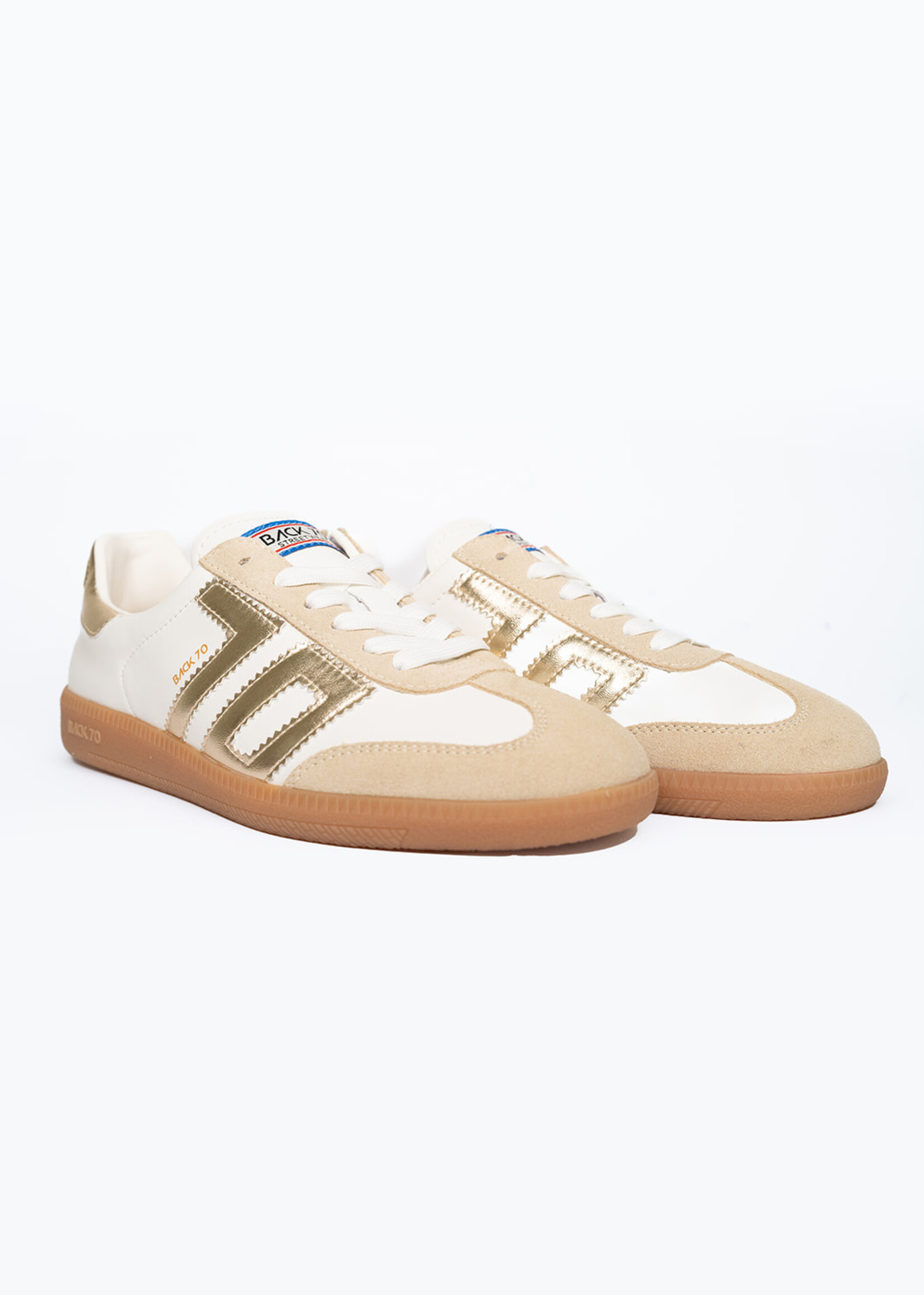 Back 70 Cloud Leather White Baskets - Metallic Gold