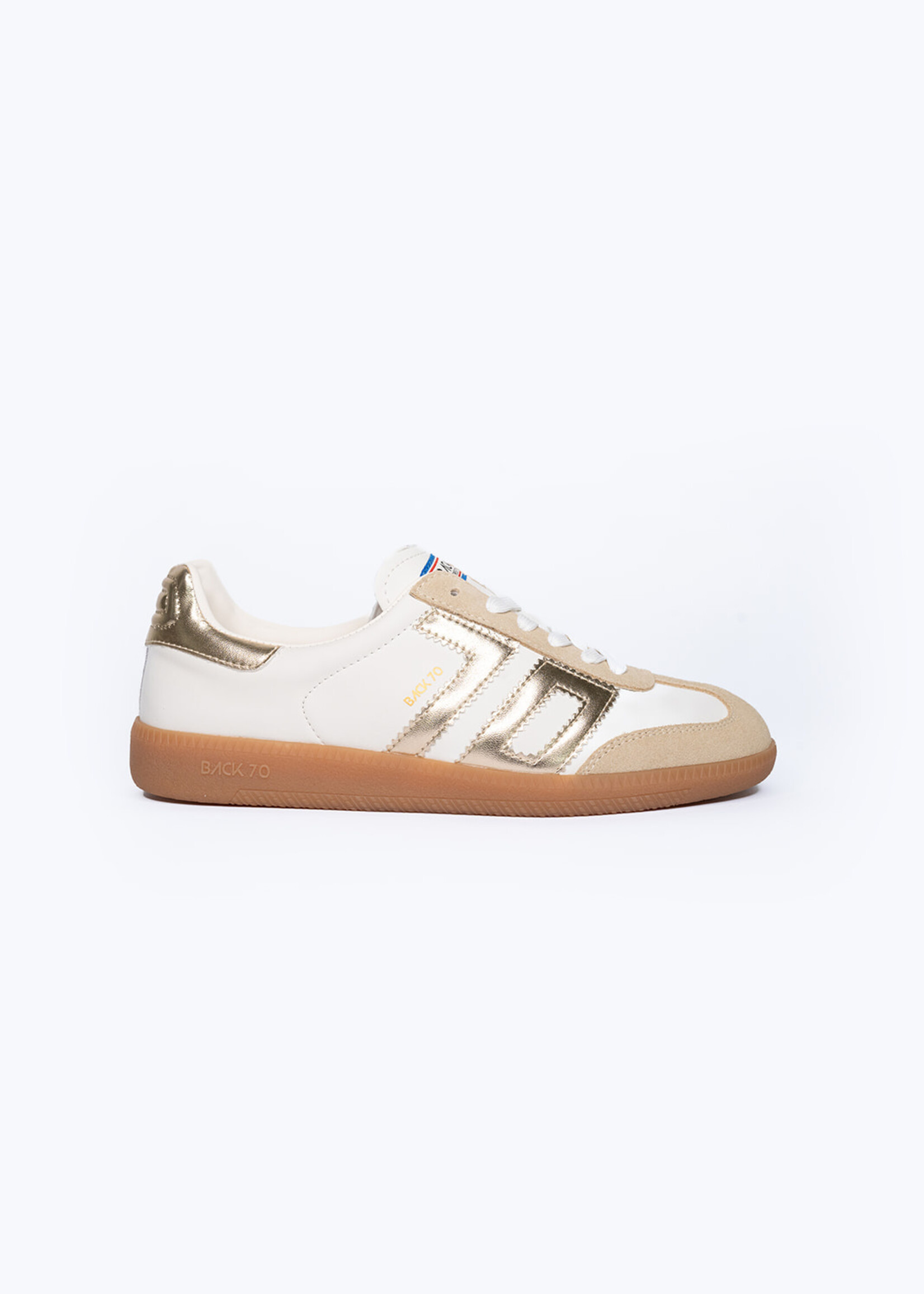 Back 70 Cloud Leather White Baskets - Metallic Gold