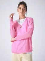 Absolut Cashmere Angelica Pull col V - Bubble Gum Neon
