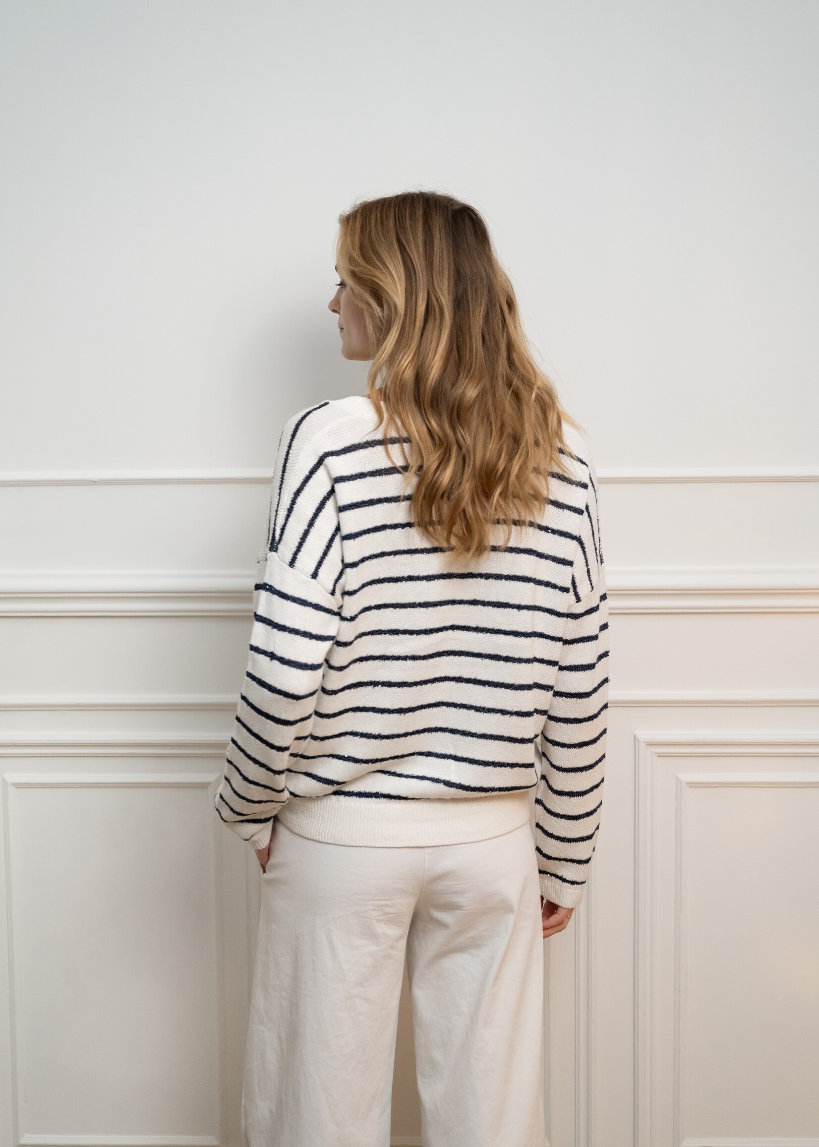 Jeff Ella Pull -  Navy Manches L