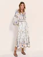 Scarlett poppies Flora Danica Long Dress - Vanilla