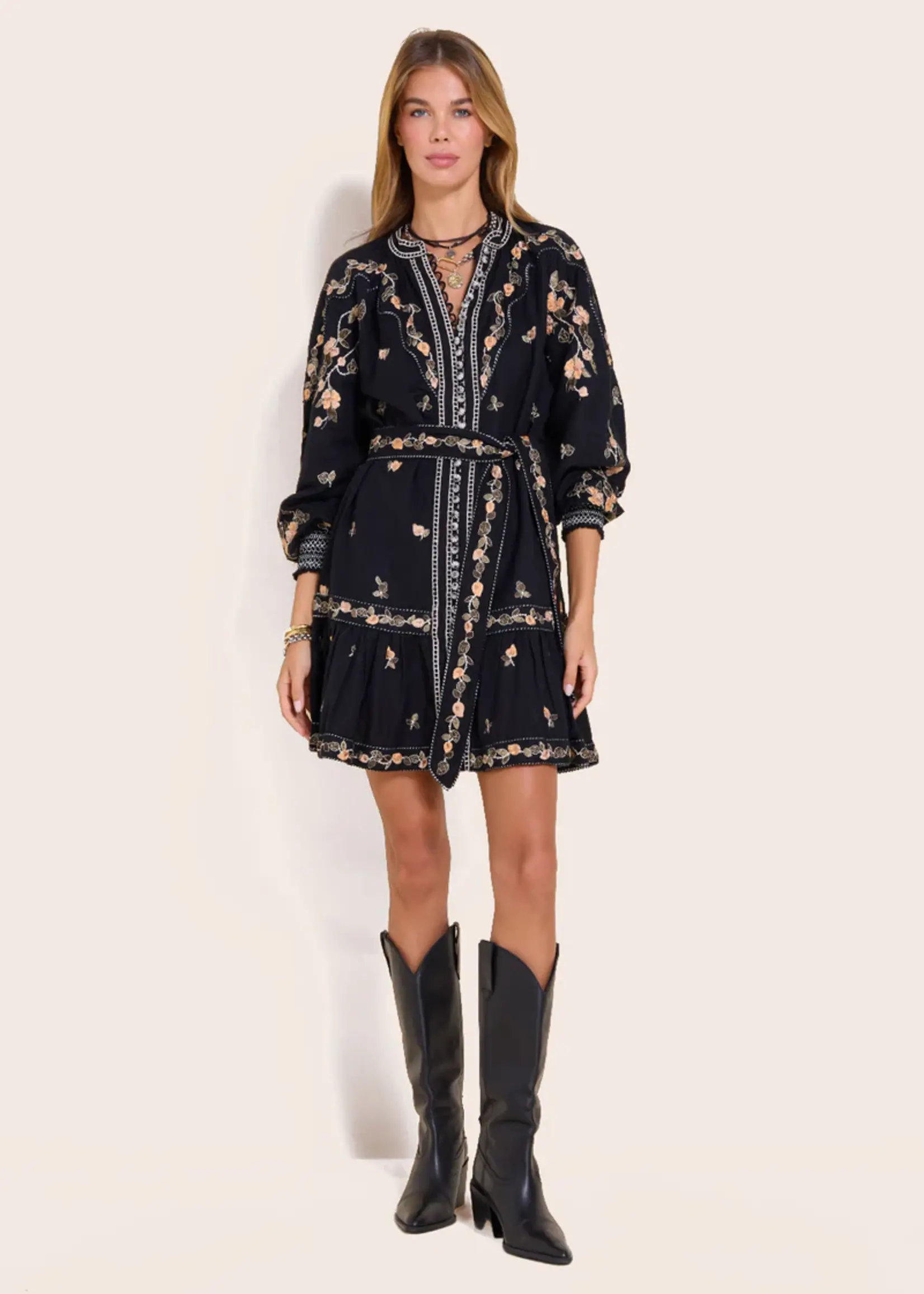 Scarlett poppies Fiucci Short Dress - Onyx Black