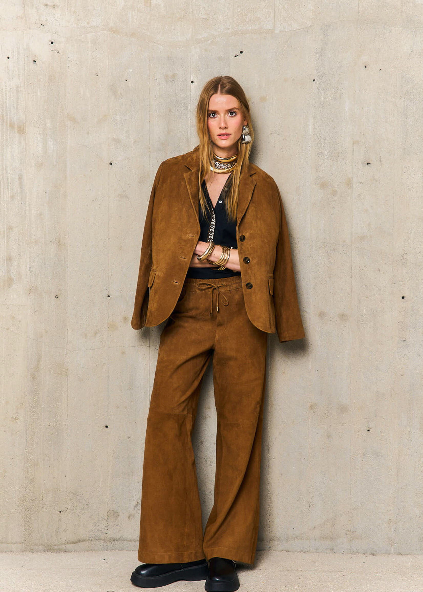 Stella Forest Azelli Pantalon Elast.Daim - Caramel