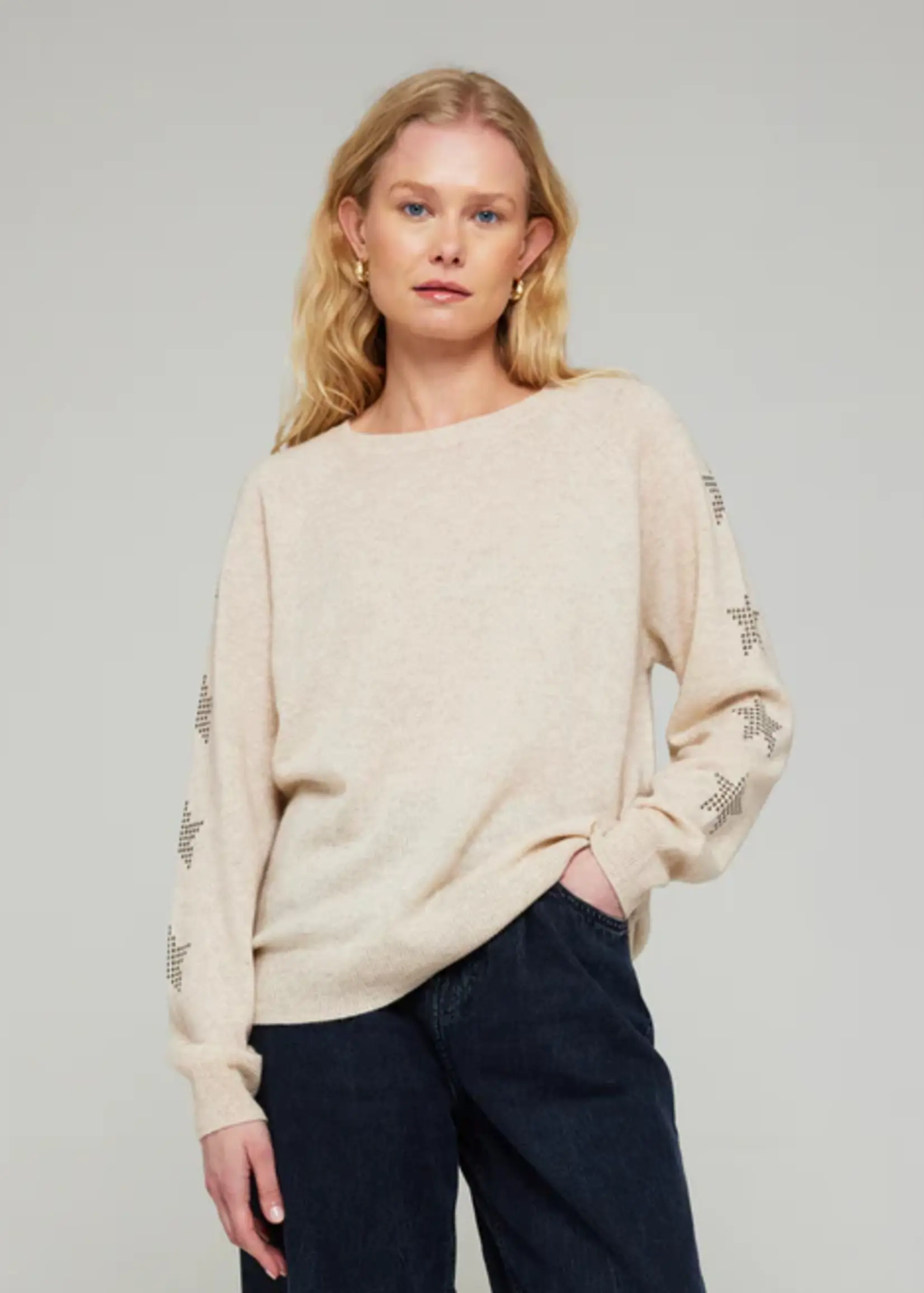 Brodie Star Studded Crew Neck - Cygnet