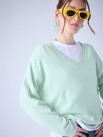 Absolut Cashmere Alicia -Pull col V - Cloudy Mint