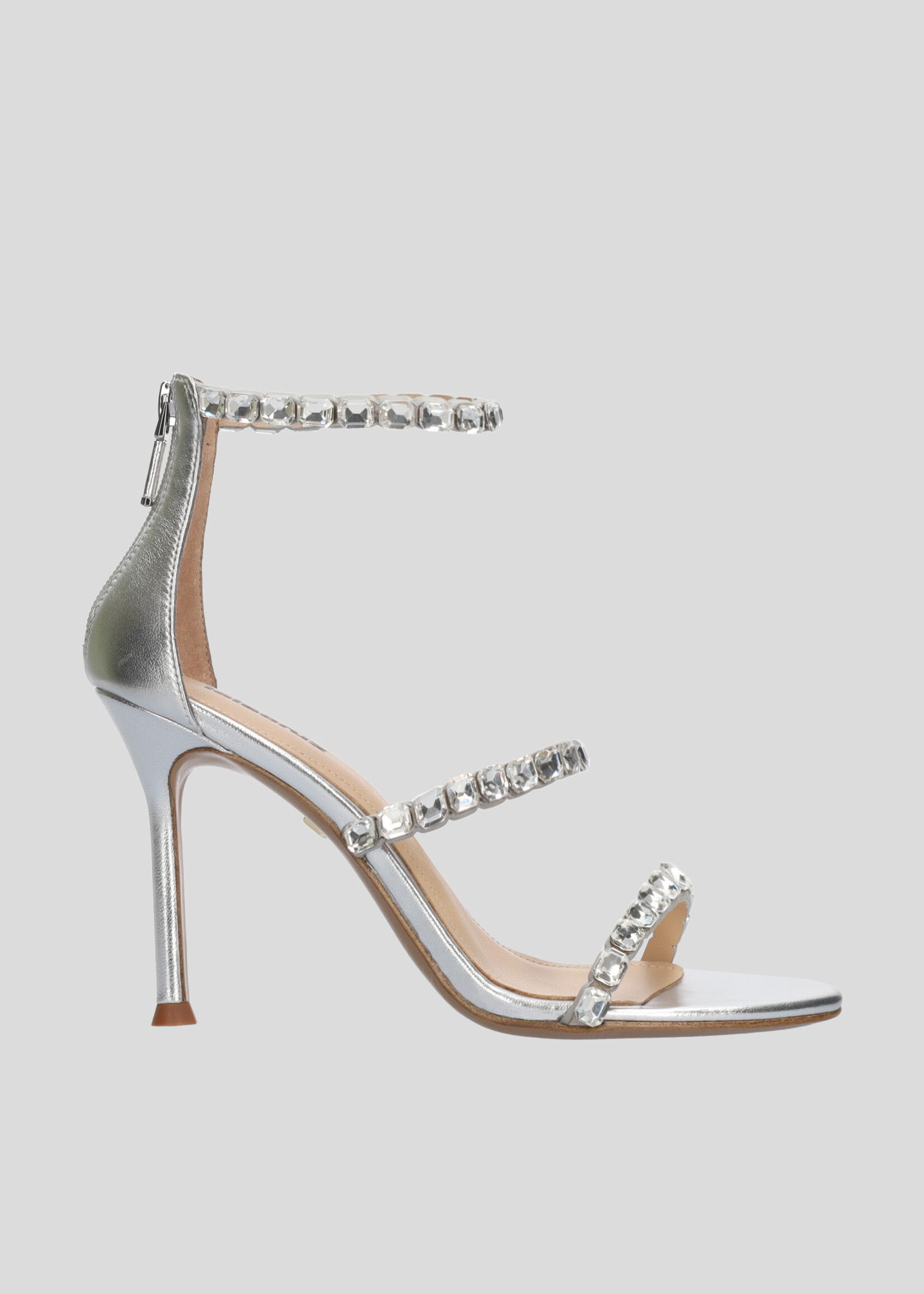 Lolacruz Sandalen Met Hak Leather Kid Sue Silver