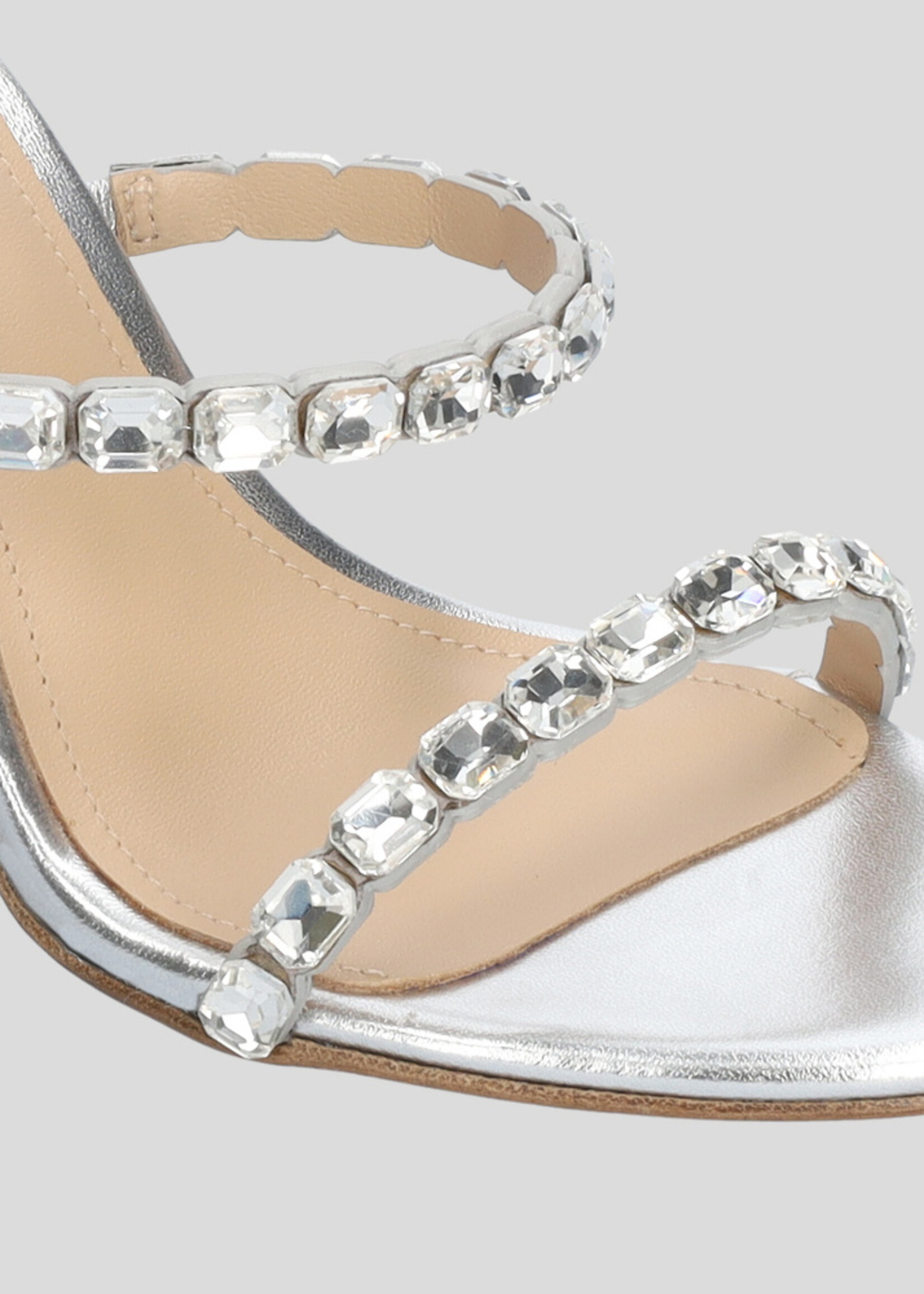 Lolacruz Sandalen Met Hak Leather Kid Sue Silver