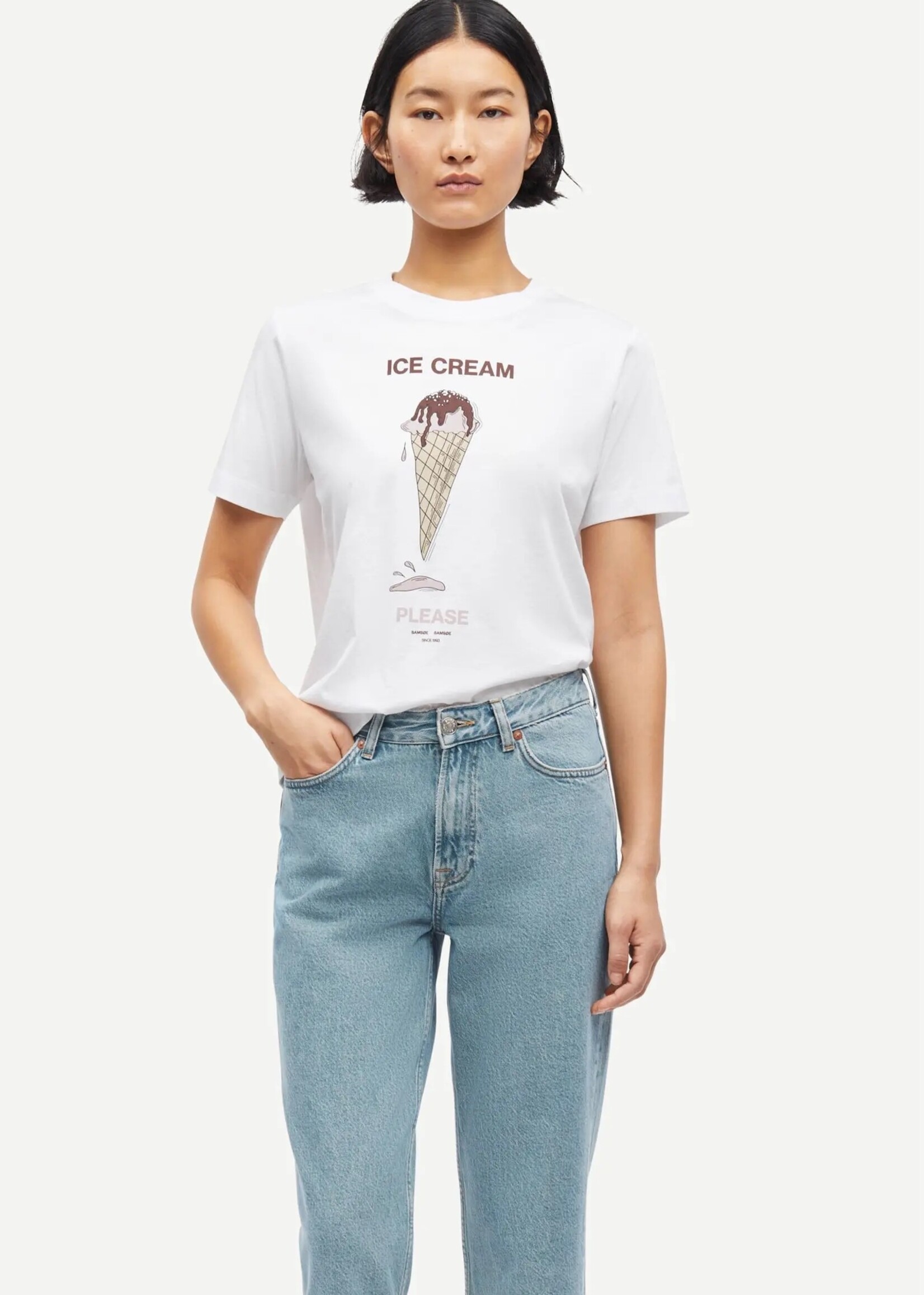 Samsoe Samsoe Sacamino T-shirt  - Ice French Roast