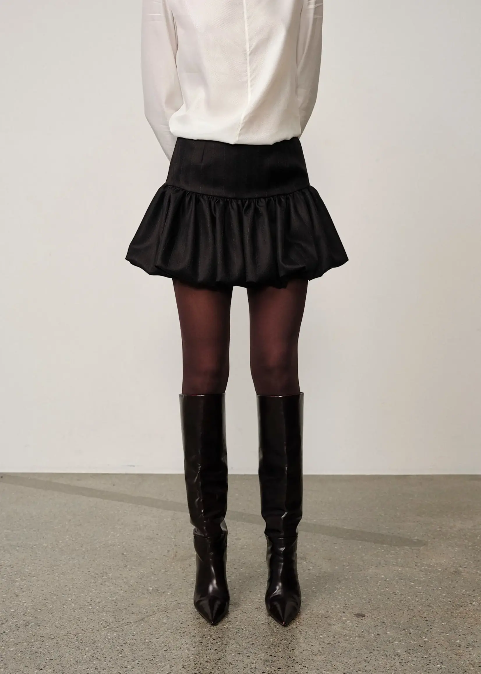 Birgitte Herskind Laja Wool Skirt - Black Pinstripe