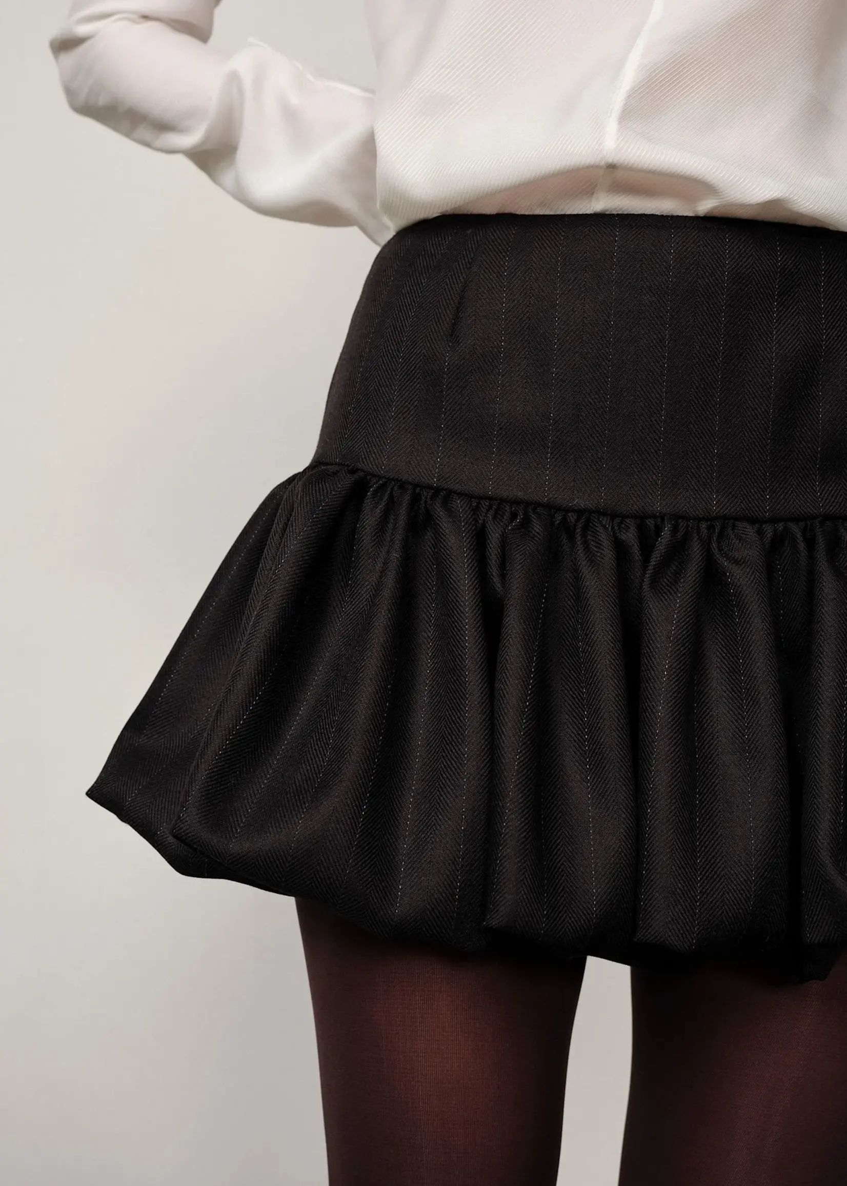 Birgitte Herskind Laja Wool Skirt - Black Pinstripe