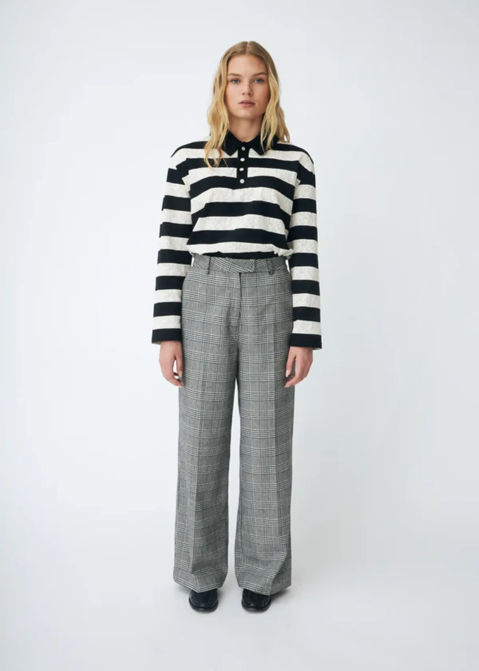 Crass Beacras Blouse - Black White Stripe