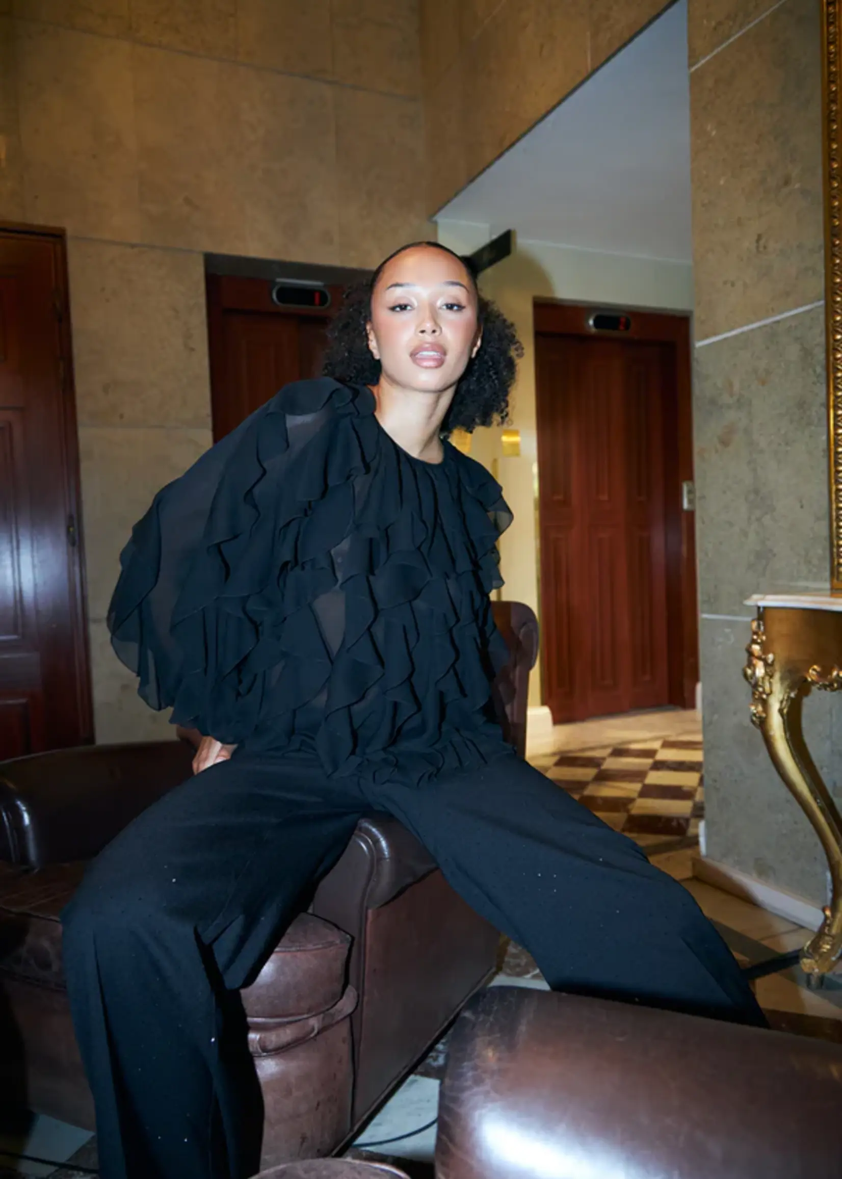 Crass Mancycras Pants - Black Rhinestone